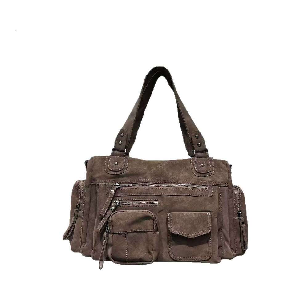 Luxury Shoulder Bags Totes Hobo Cross Border Exclusive New Women S Fashion Y K Style Retro Suede Large Capacity Tote Handbag SENYY