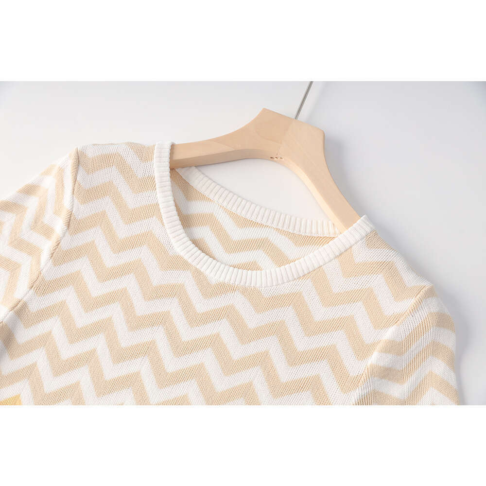 2026 Summer New Designer Rainbow Gradient Knitted Slim Fit Elastic Tight INS Dress