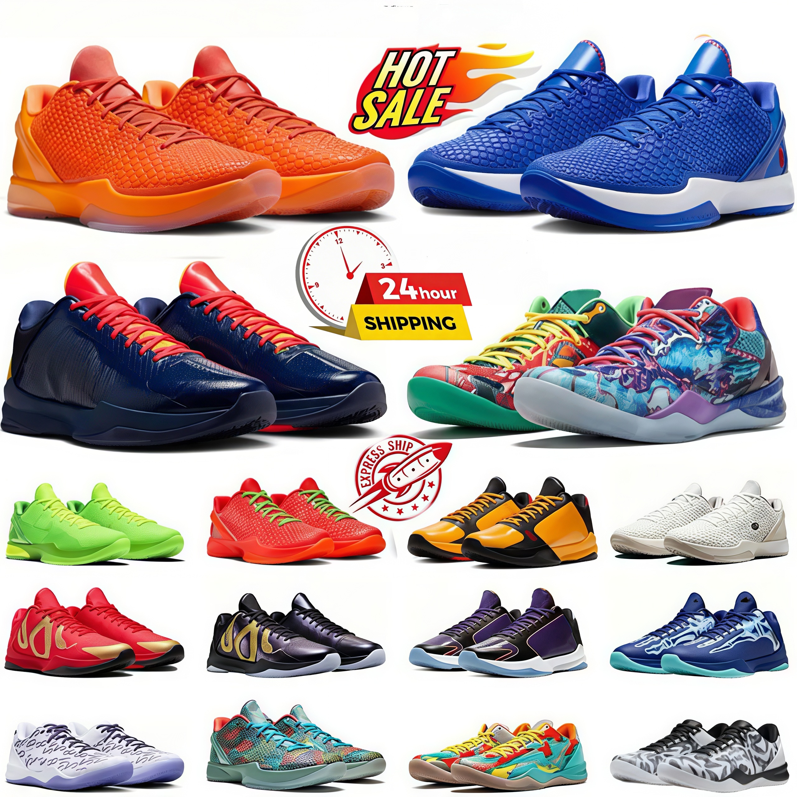 Top Quality Black Mamba 6 5 Potro Reverse Grinch Basketball Shoes Mambacita Think Pink X-Ray Easter Del Sol for Men Women Big Kids Trainers Outdoor Sports Sneakers