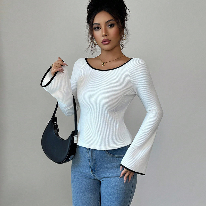 Polo European And Designer Hoodie American Fashion Women's Long Sleeve Designer T-shirt New Stretch Laceup Base Pullover