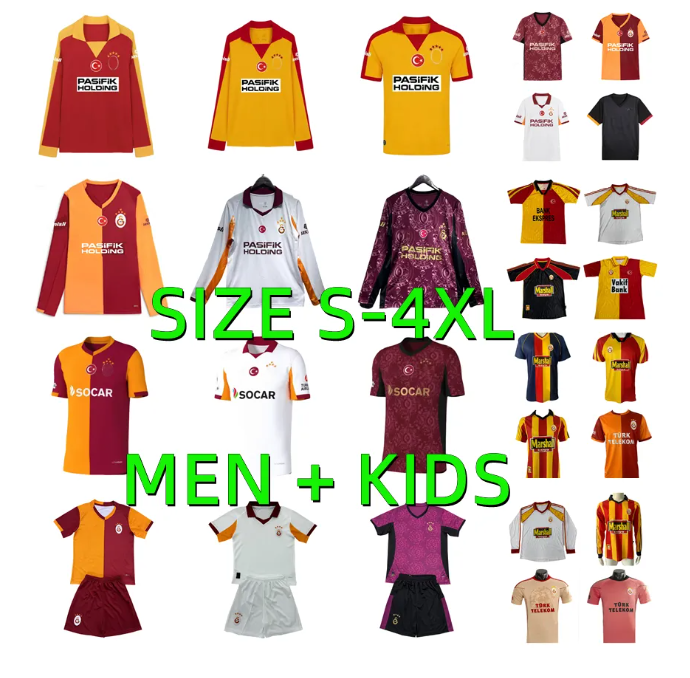 2025 2026 Turkey Galatasaray Soccer Jerseys 1998 1999 00 10 11 13 14 Retro HAGI ICARDI OSIMHEN LANG YUNUS BARIS KUTUCU SALLAI GUNDOGAN SANE 25 26 football shirt Men kids