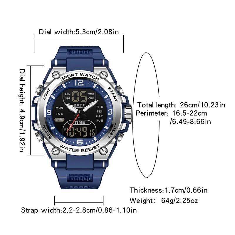 SANDA Tactical Military Watches G-Style Clock For Man Luxury Sports Waterproof Quartz Wristwatch LED Digital Mens Watch Reloj