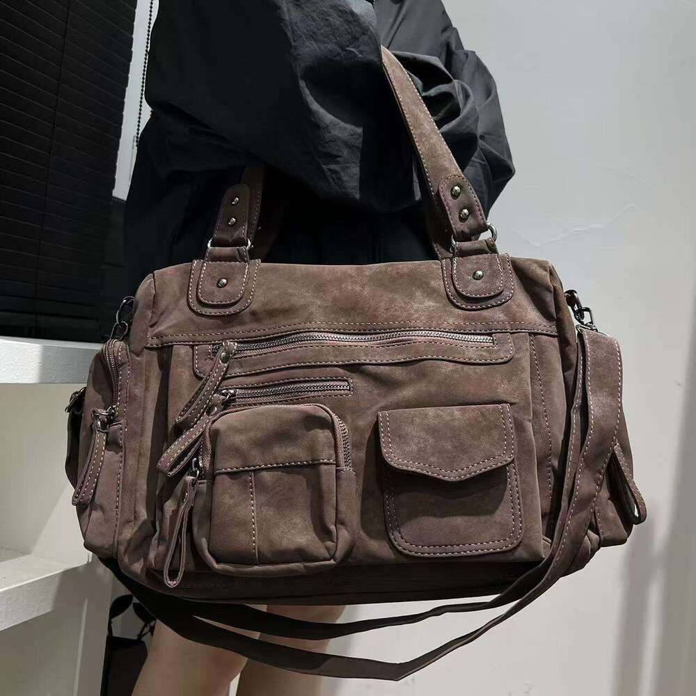 Luxury Shoulder Bags Totes Hobo Cross Border Exclusive New Women S Fashion Y K Style Retro Suede Large Capacity Tote Handbag SENYY