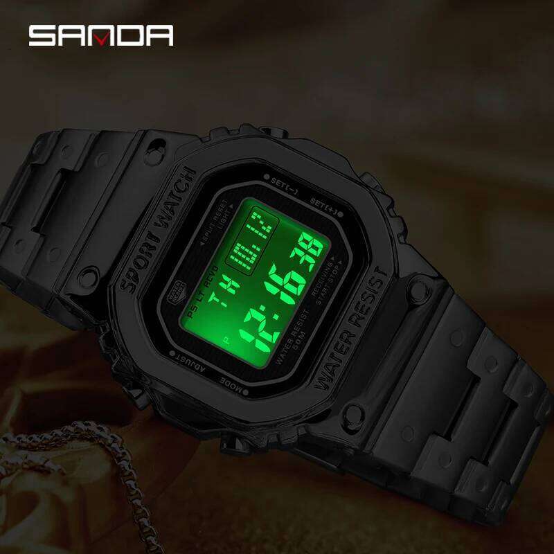 SANDA G Style Electronic Stainless Shockproof LED Digital Men's Military Waterproof Countdown Sports Watch