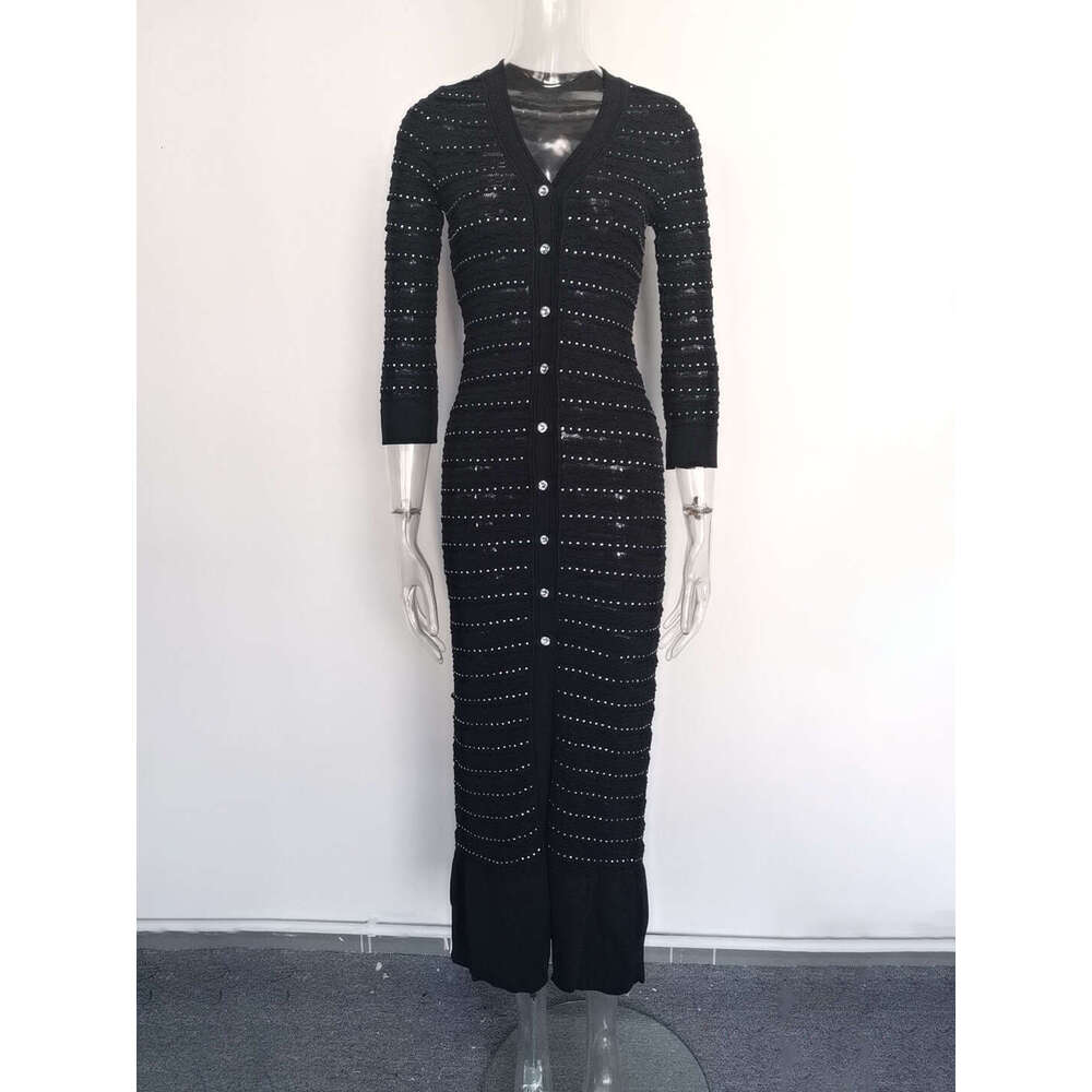 2026 Designer Super Luxury Full A14 Set Diamond Celebrity Light Luxury Fashion Long Skirt Knitted Dress for Women