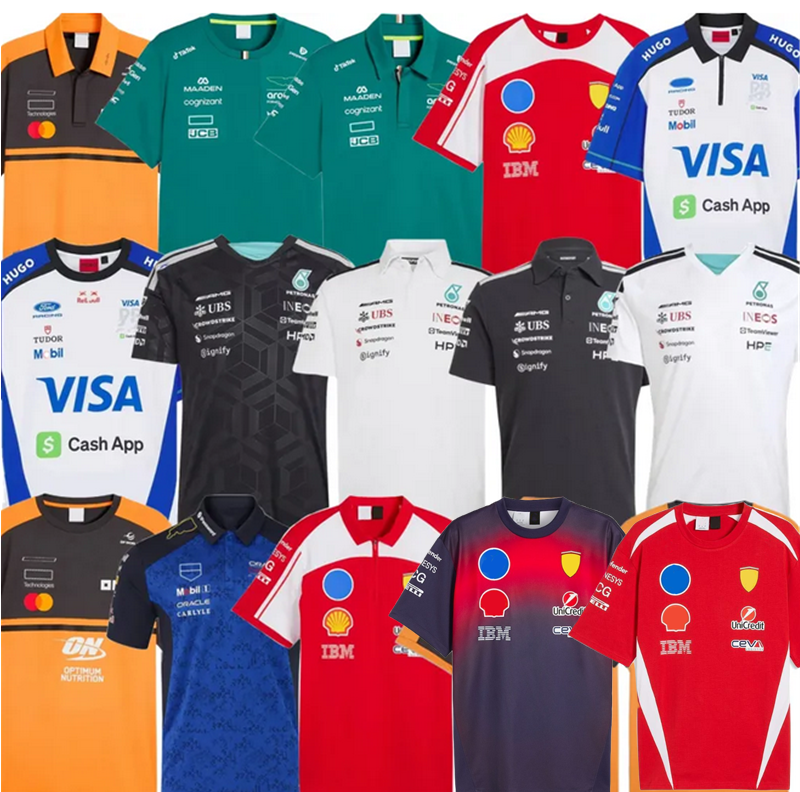 Ferrari blue Aston Martin McLaren Men's T-Shirts Jersey Mercedes Alonso T-shirt F1 2025 2026 piastri Official Mens Fernando Alonso T-Shirt Formula 1 Racing Suit F1 Shirt