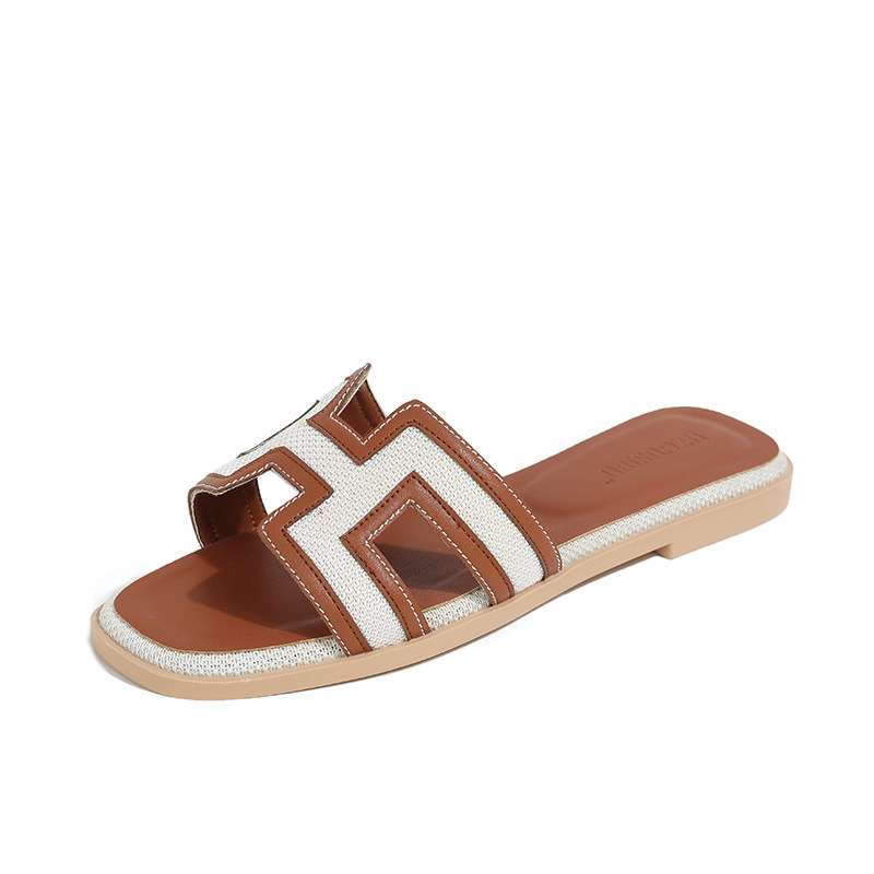 HZGUSIFU Free Shipping 2026 Summer New Casual Fashion Designer Slippers Home Outdoor Fashion Versatile Flat Beach Shoes for Women