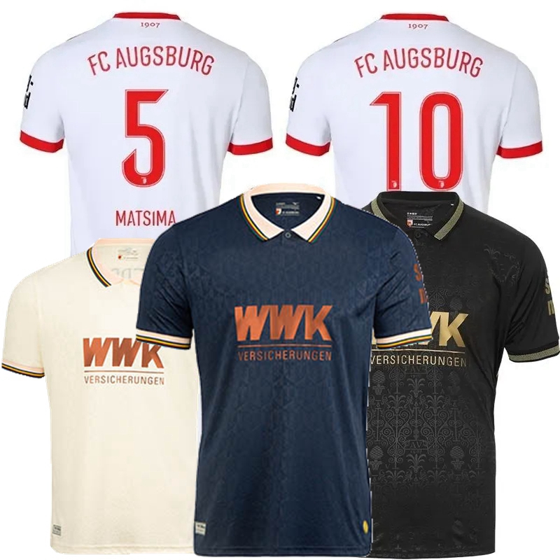 2025 2026 FC Augsburg Soccer Jerseys DAHMEN KOMUR GREGORITSCH CLAUDE MAURICE FELLHAUER JAKIC MATSIMA MASSENGO R.RIBEIRO REXHBECAJ BANKS 25 26 football shirt