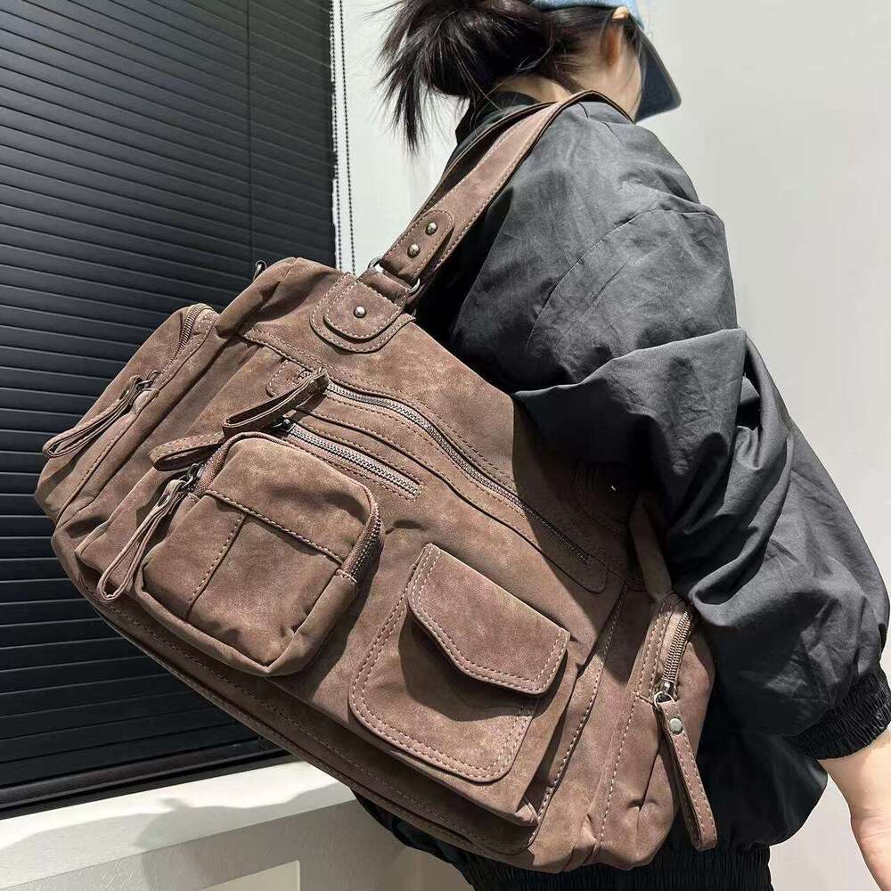 Luxury Shoulder Bags Totes Hobo Cross Border Exclusive New Women S Fashion Y K Style Retro Suede Large Capacity Tote Handbag SENYY