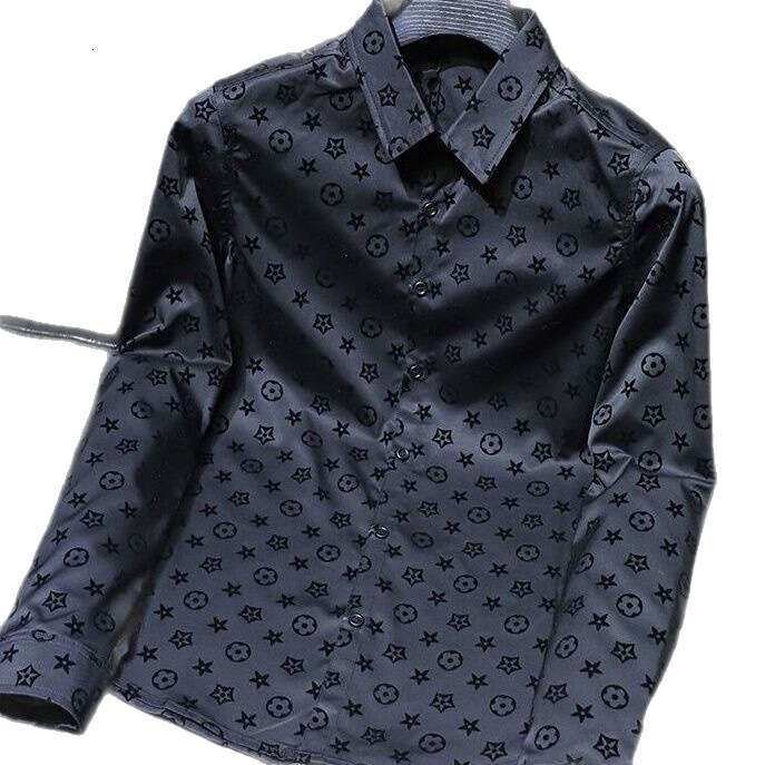 New Spring And Autumn European-Style All-Season Shirt, Men's Velvet Jacket, Light Luxury Casual Versatile Black Shirt