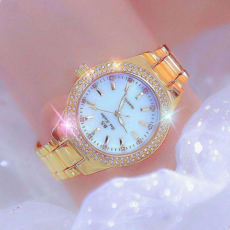 Wrist For Ladies Dress Gold Watch Crystal Diamond Women Watches Stainless Steel Silver Clock Montre Femme