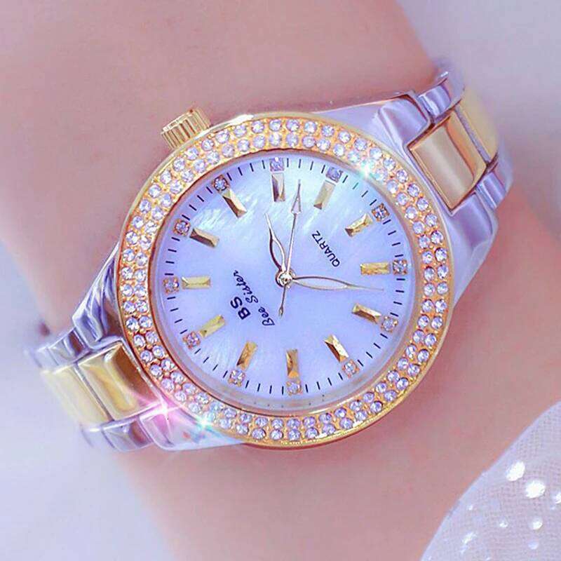 Wrist For Ladies Dress Gold Watch Crystal Diamond Women Watches Stainless Steel Silver Clock Montre Femme