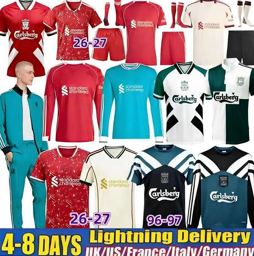 Liverpool 25 26 soccer Jersey retro kids kits 3XL 4XL long sleeves WIRTZ ISAK SALAH Ekitike ALLISTER Kerkez LFC 26 27 jerseys GAKPO DARWIN SZOBOSZLAI football shirt