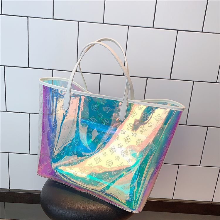 Transparent Pvc Shoulder Bag Is A Reusable Beach Shopping Bag Suitable For Women 2026