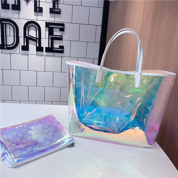 Transparent Pvc Shoulder Bag Is A Reusable Beach Shopping Bag Suitable For Women 2026