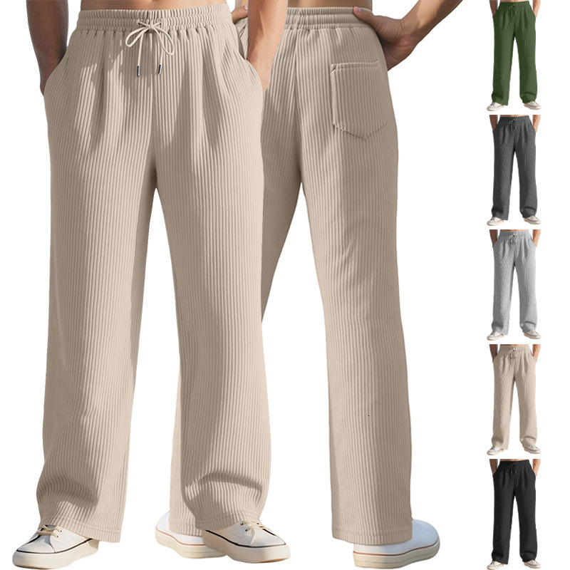Men's European And AmericanCustom Export Casual Essential Shorts Pants Vertical Striped Casual Sports Essentials Shorts Fashion Ribbed Designer Shorts Trousers