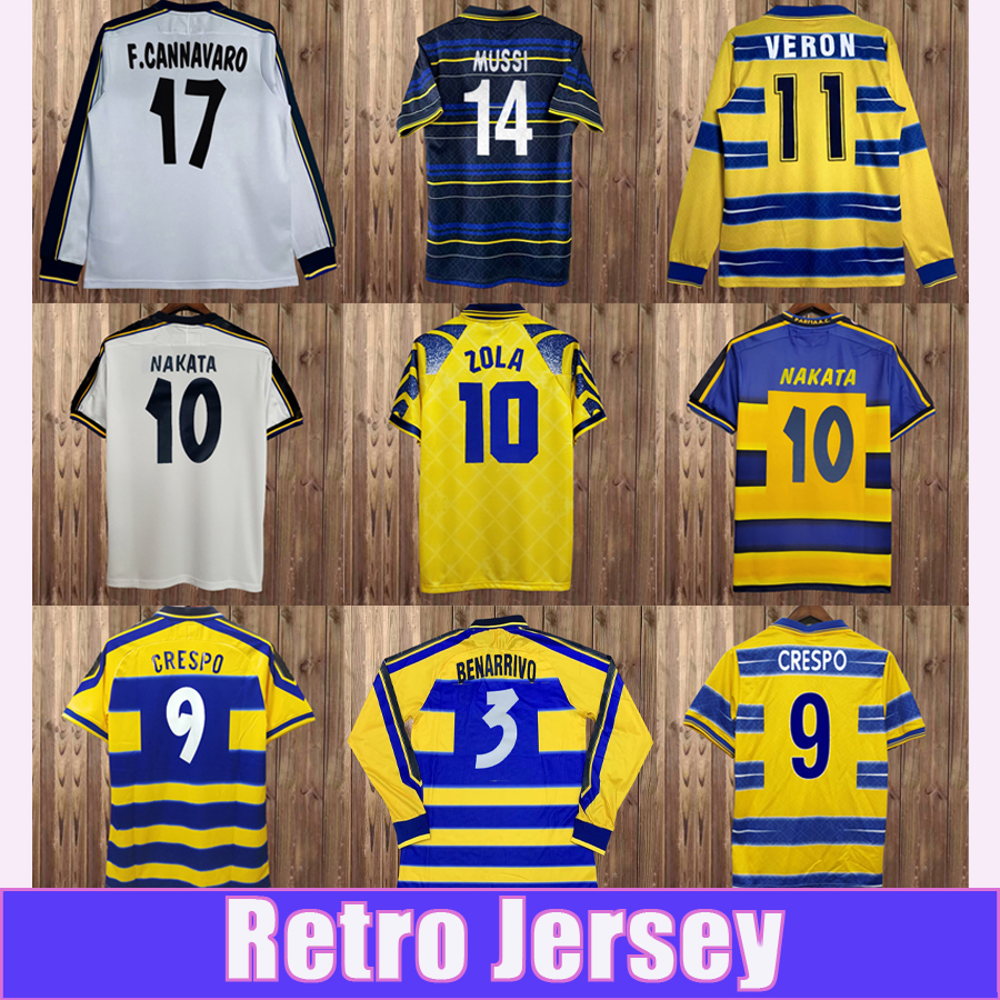 98 99 00 CRESPO CANNAVARO Mens Retro Soccer Jerseys BAGGIO ASPRILLA Home Football Shirt Short Sleeve Adult Uniforms
