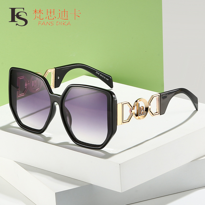 Luxury Brand Designer Sunglasses New Women's Fashion Sunglasses With Wide Legs And Large Frames, Square Sunglasses For Women, European And Americ