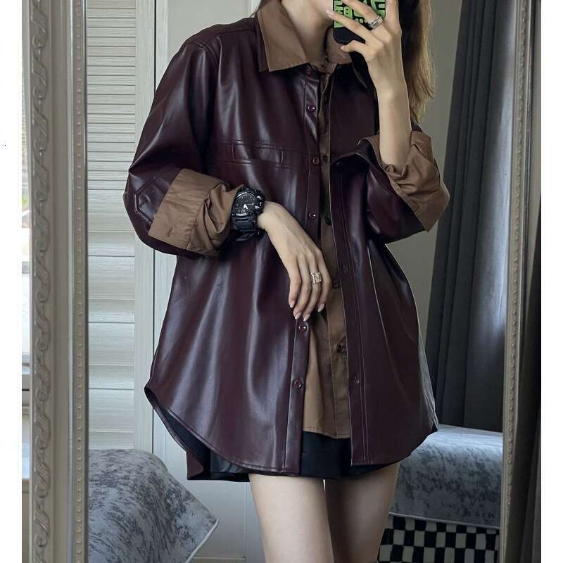 Autumn Winter Grape Purple PU Leather Jacket For Women Vintage Casual Slim Fit Outwear Coat Fashion Streetwear Ladies Tops MAKOUFEI