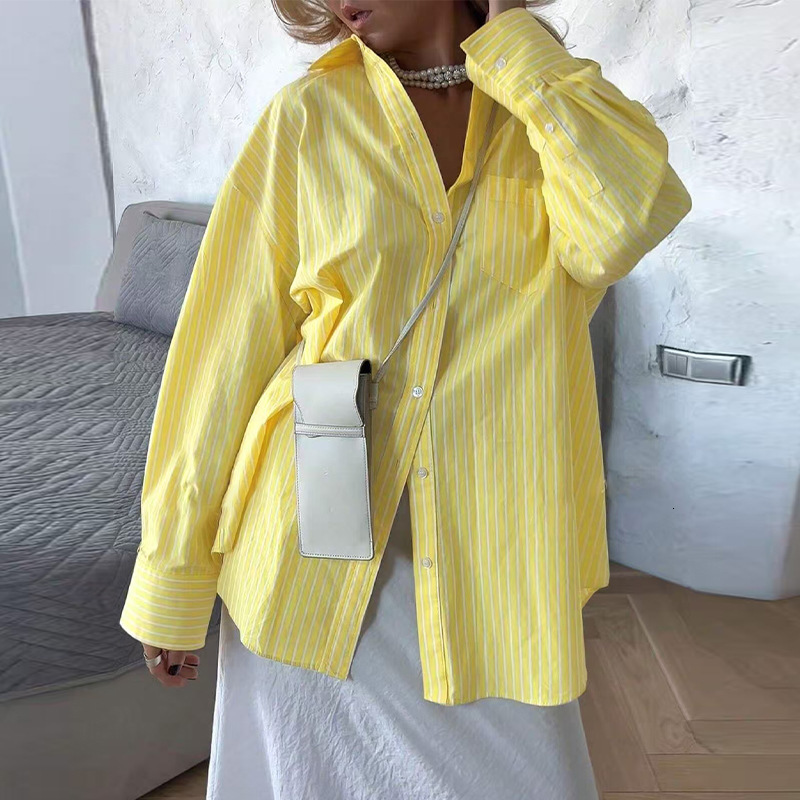 Early Autumn New Polo INS Designer T-shirt European And American Style Elegant Designer Hoodie Long Sleeve Shirt Striped Blouse Cardigan For Women