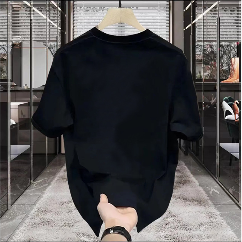 Luxury Brand Designer Clothes Men's Short-Sleeve T-Shirt 2026 Summer New Men's Trendy Casual Korean Style Pure Cotton Round Neck Printed Sho