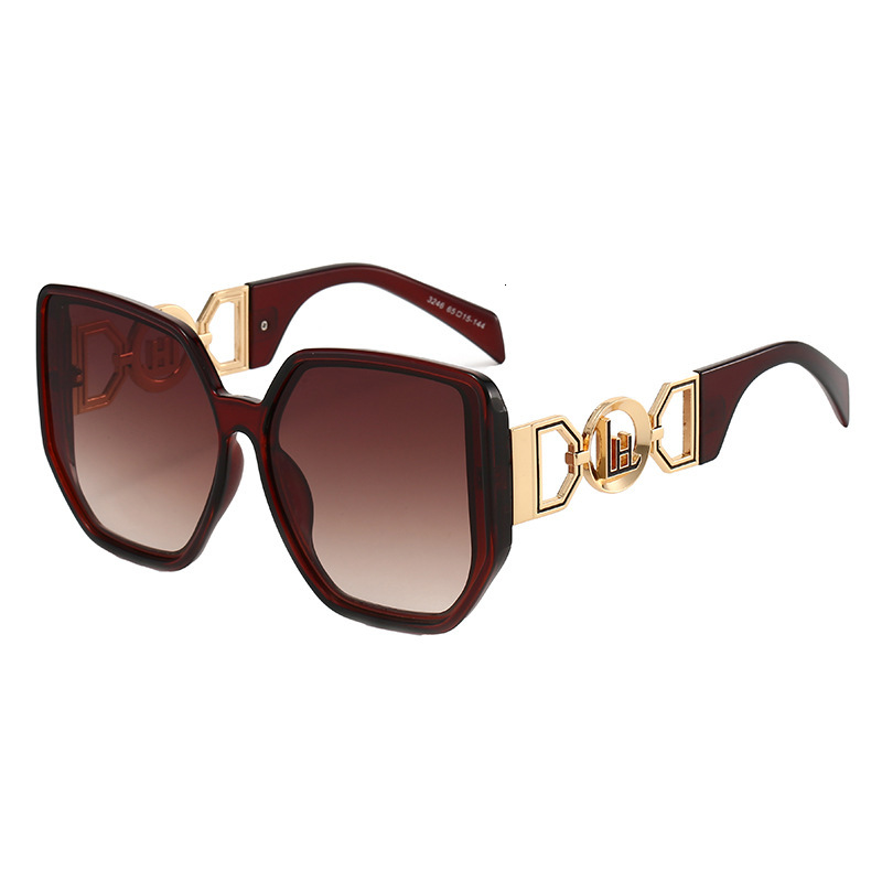 Luxury Brand Designer Sunglasses New Women's Fashion Sunglasses With Wide Legs And Large Frames, Square Sunglasses For Women, European And Americ