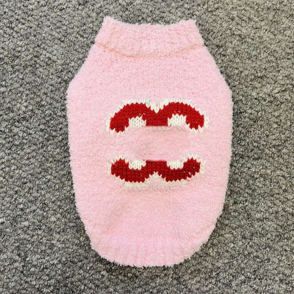 Fashion Brand Pet Dog Cat Winter Red Knitted Sweater Festive Hot Sale For Small Dogs Bichon Schnauzer Trendy Clothes pupakaIK