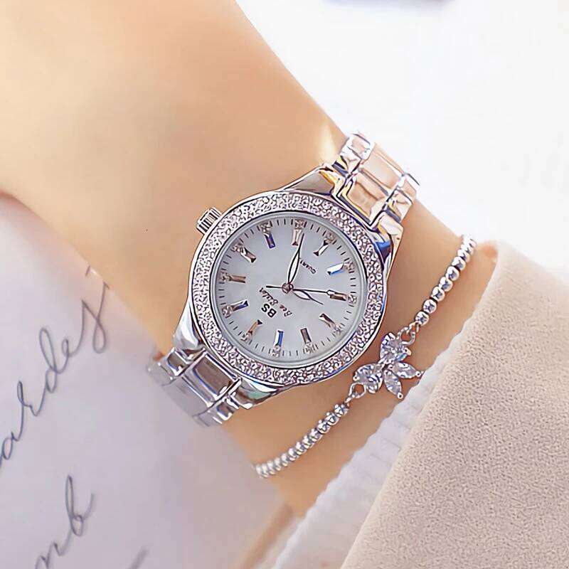 Wrist For Ladies Dress Gold Watch Crystal Diamond Women Watches Stainless Steel Silver Clock Montre Femme