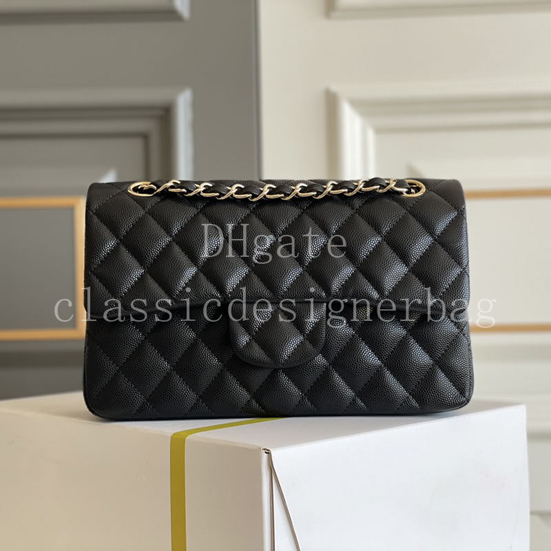 High-End Women's Crossbody Bag 23CM - Classic Flap Design, Grained Leather, Perfect for Commute & Party With Box 24C03B