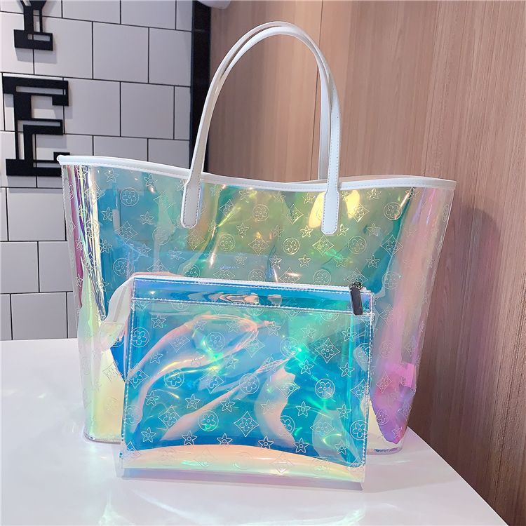 Transparent Pvc Shoulder Bag Is A Reusable Beach Shopping Bag Suitable For Women 2026