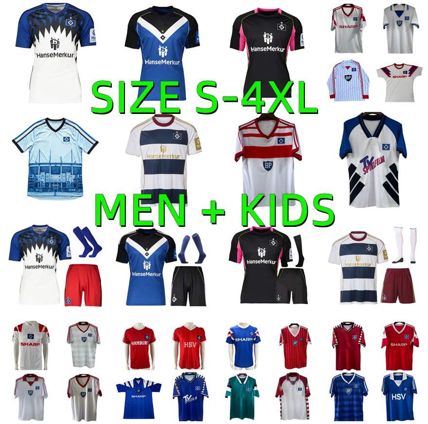 25 26 Hamburger SV Soccer Jersey 1979 1980 1984 1986 1992 1993 Katterbach Sambi Dompe Elfadli Glatzel Pherai Konigsdorffer 2025 2026 HSV Football shirts Mens kids kit