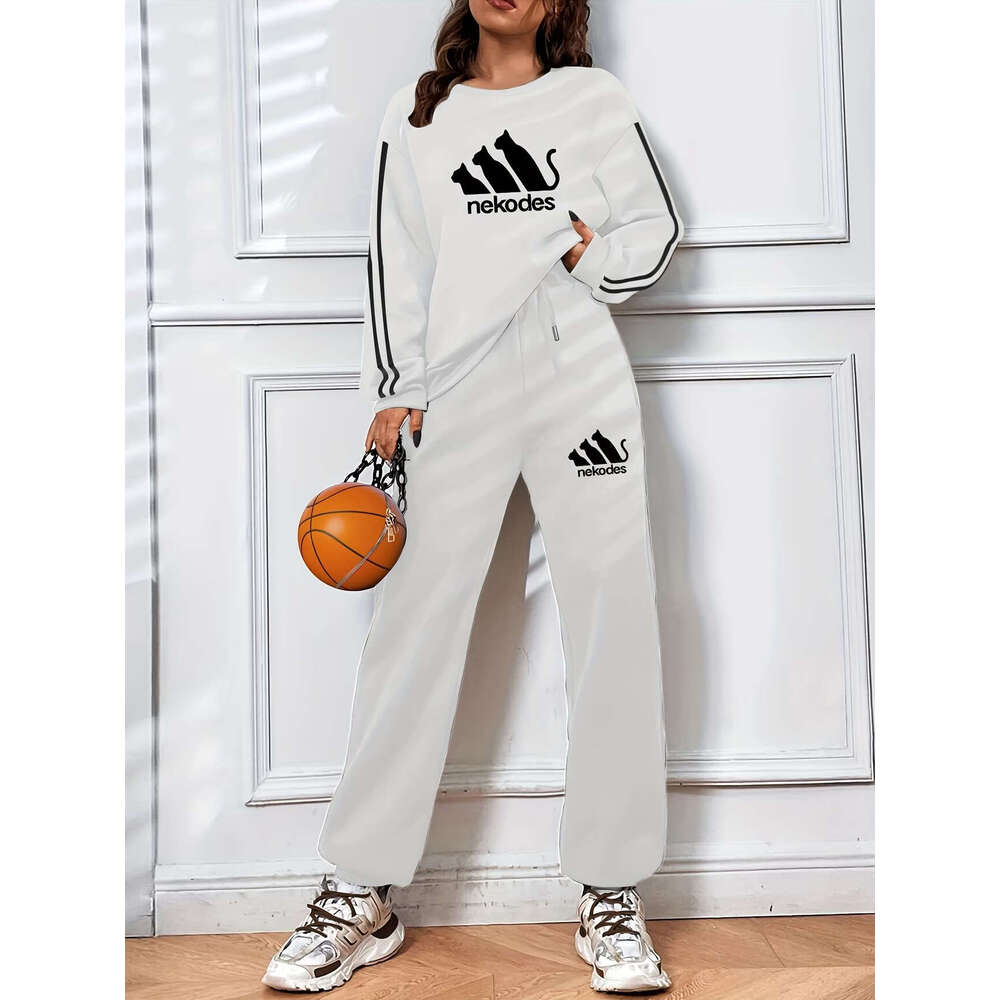 Sportswear Set Suit 2026 New Fashionable, Comfortable, Innovative And Creative Cat Casual Two-Bar Long-Sleeve Sports Suit 9019 Print Gym Clothing - view 6