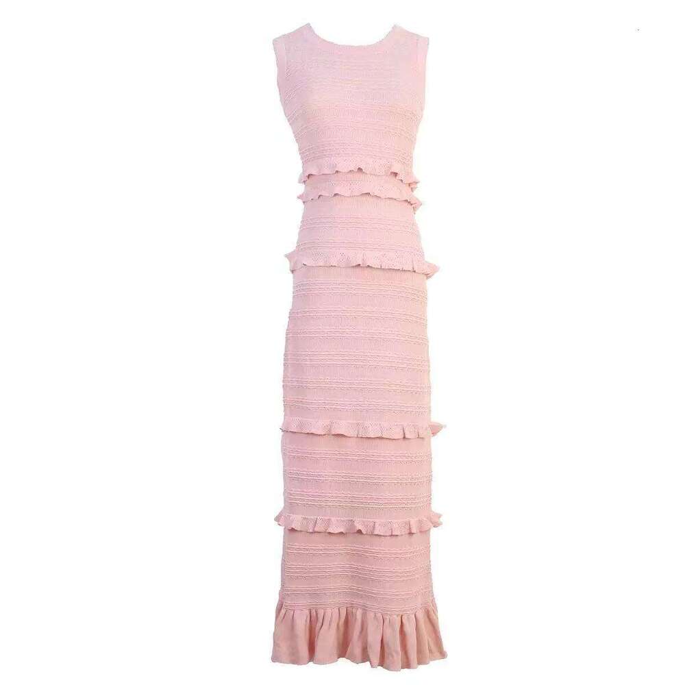 a27 2026 Spring/Summer r27 New Fashionable Women's a27 Ruffle Sleeveless Knitted Slimming Dress Elegant Summer