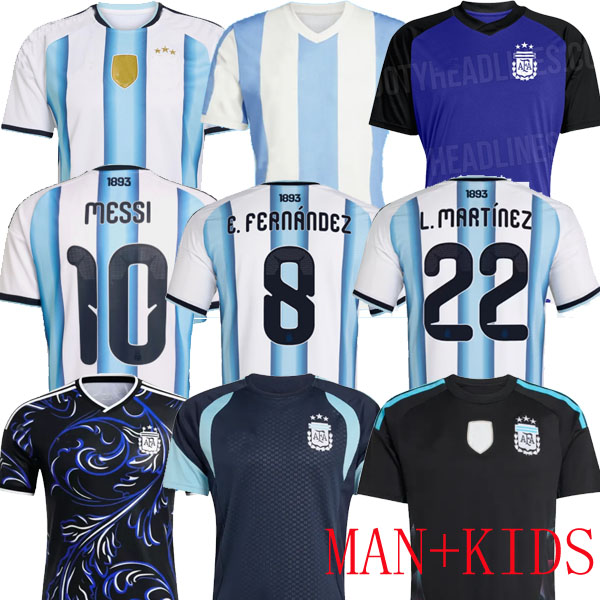 2026 Argentina Soccer Jerseys 3 Star MESSIS 50-Years Anniversary 25 26 Fans Player MAC ALLISTER DYBALA DI MARIA MARTINEZ DE PAUL Child Kids Kit Men Football ShirtS E