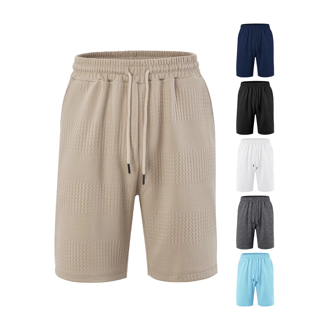 Men's Clothing European Size Designer Shorts Essentials Shorts Loose Essential Shorts Large Horizontal Striped Jacquard Fabric Men's Casual Shorts Beach Shorts