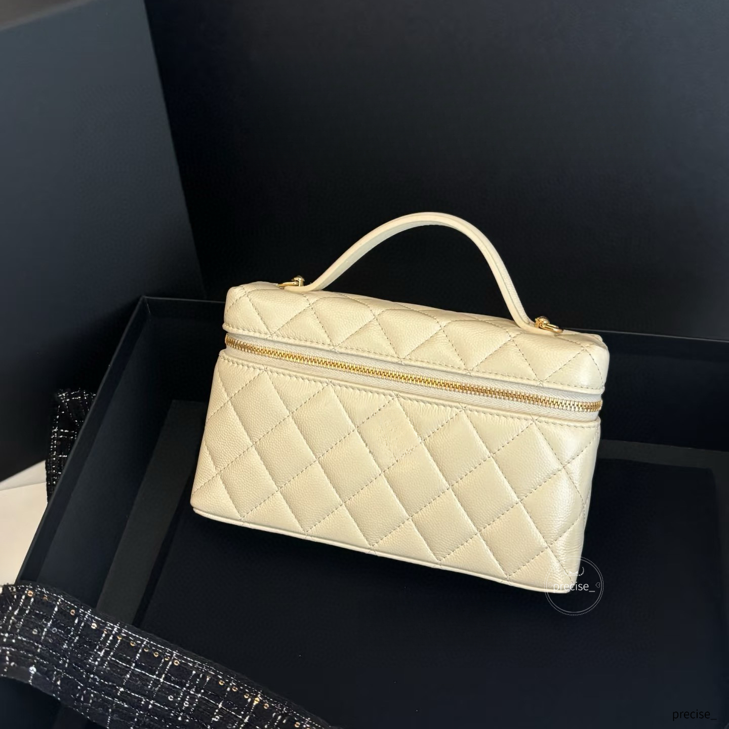 Luxury Designer Vanity Bag Women Quilted Box Bag Small Grain Leather Chain Shoulder Crossbody Top Handle Handbag