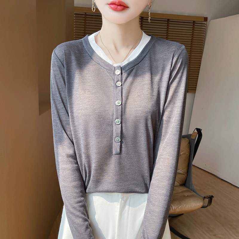 Lightweight Two-piece Designer Designer Shirt Hoodie Round-neck Bse Spring-summer Polo Shirt New Verstile Women's Sweter Suitble For Outerwer Sun