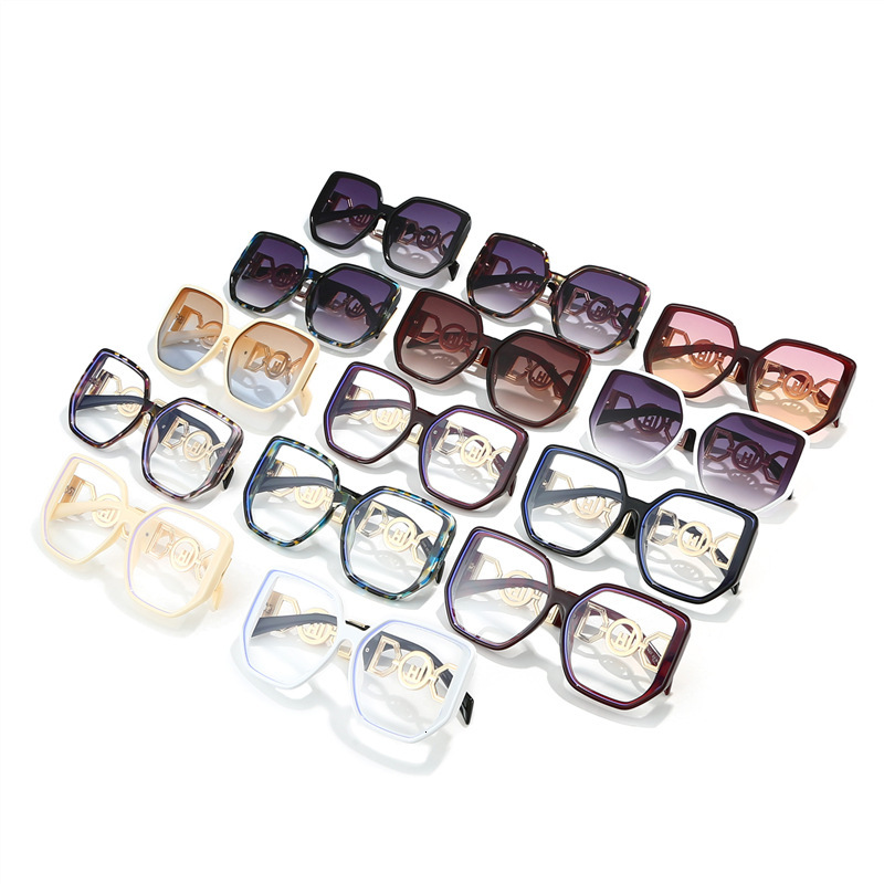 Luxury Brand Designer Sunglasses New Women's Fashion Sunglasses With Wide Legs And Large Frames, Square Sunglasses For Women, European And Americ