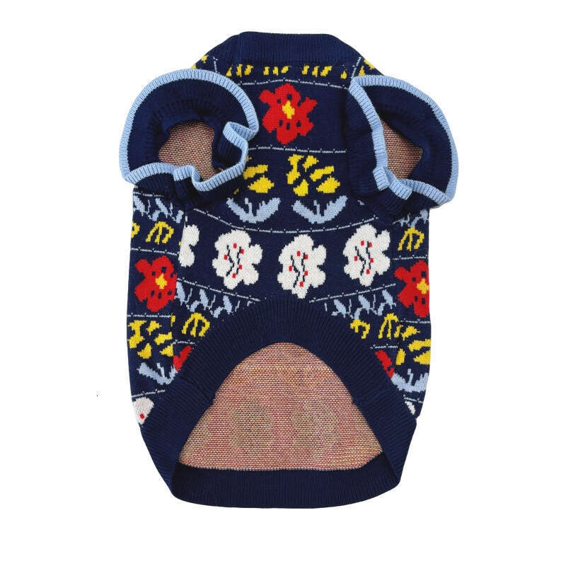 2026 Spring Autumn Pet Knitted Vest Vintage Ruffled Style For Small Medium Dogs Cats French Bulldog German Shepherd Bichon Frise Soft Apparel pupakaIK