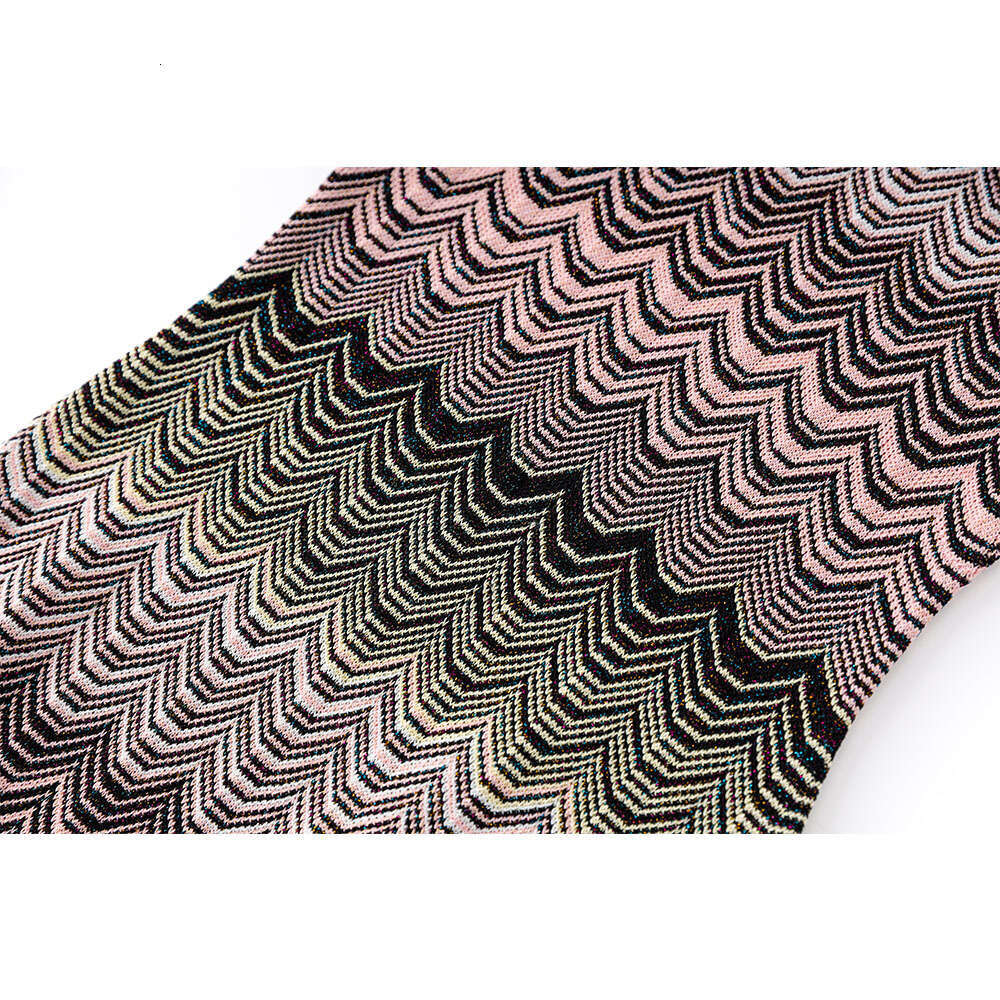 2026 Summer New Gradient Color Splicing j29 High Elasticity Short Sleeve Knitted Medium Length Slimming Dress