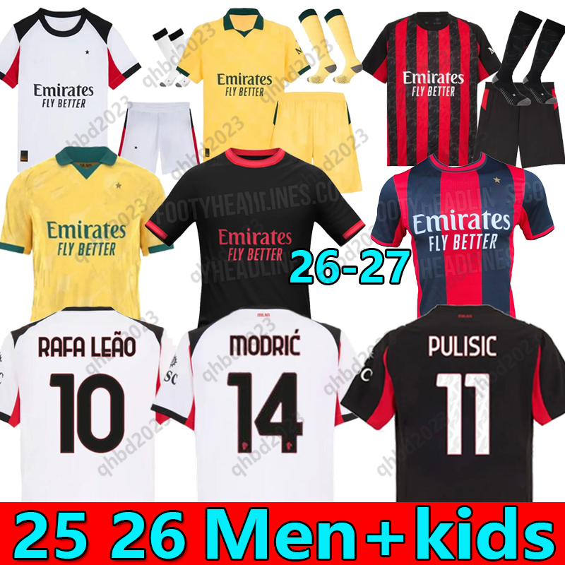 S-4XL MODRIC PULISIC RAFA LEAO 25 26 soccer jerseys MORATA BARTESAGHI ABRAHAM MILANS KOCHE THEO football shirt 2025 2026 LOFTUS-CHEEK REIJNDERS men kids kit uniforms