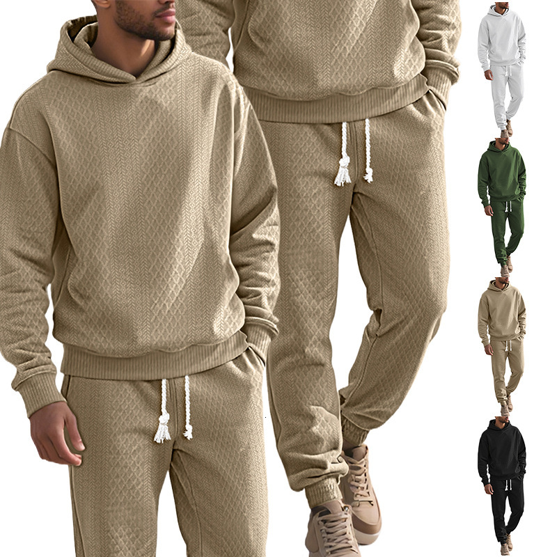 2026 European And American Men's Designer Hoodie Spring And Autumn Polo Designer T-shirt Loose Casual Sports Long Sleeve Long Pants Plus Size Jacquard Hooded