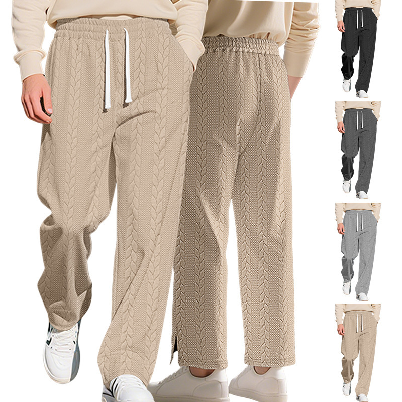 New Autumn Winter Men's American Style Casual Sports Solid Color Jacquard Pattern Essential Shorts Essentials Shorts Large Size Designer Shorts Drawstring Pants