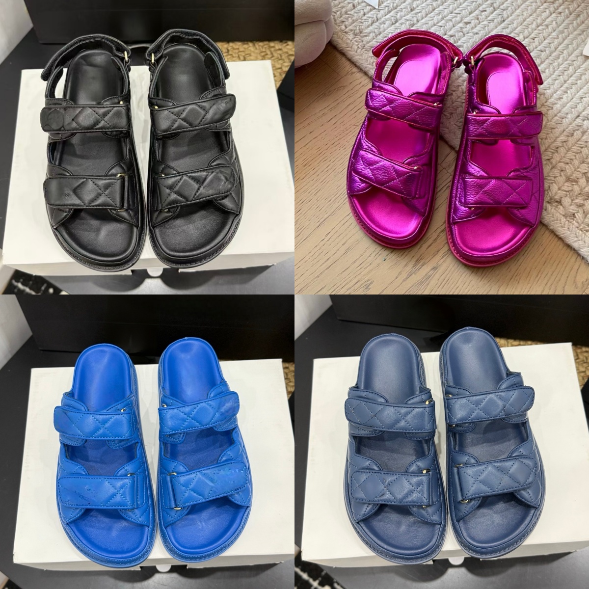 sandals designer sandals slippers slides claquette femme genuine leather flat black green Women front strap beach sliders designer sandals women summer shoes 35-43