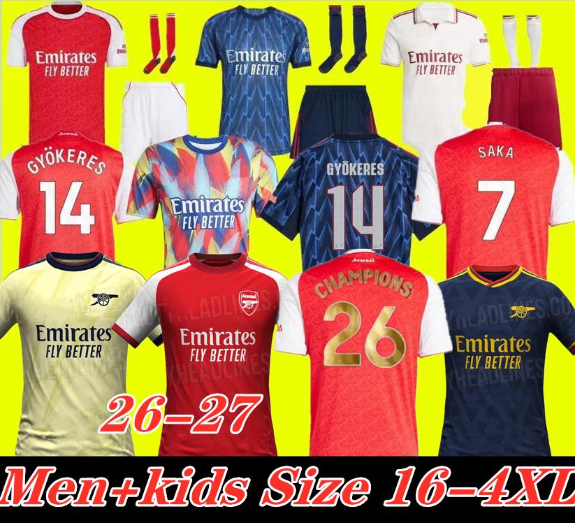 SAKA GYOKERES HAVERTZ RICE soccer jerseys 25 26 Trossard Zubimendi MADUEKE CALAFIORI Norgaard ODEGAARD MARTINELLI Nwaneri 2026 2027 MERINO football shirt Men Kids