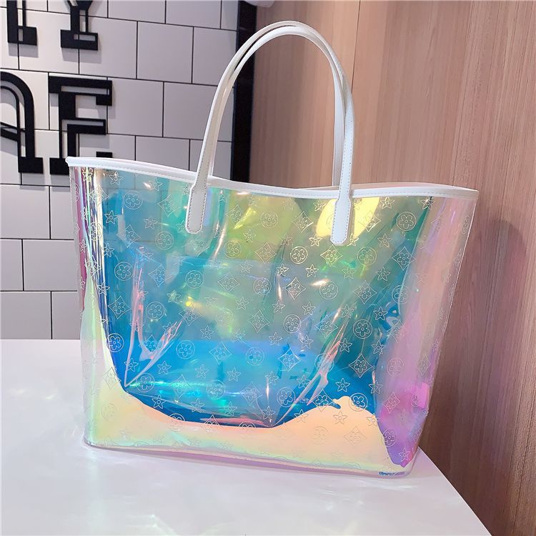 Transparent Pvc Shoulder Bag Is A Reusable Beach Shopping Bag Suitable For Women 2026