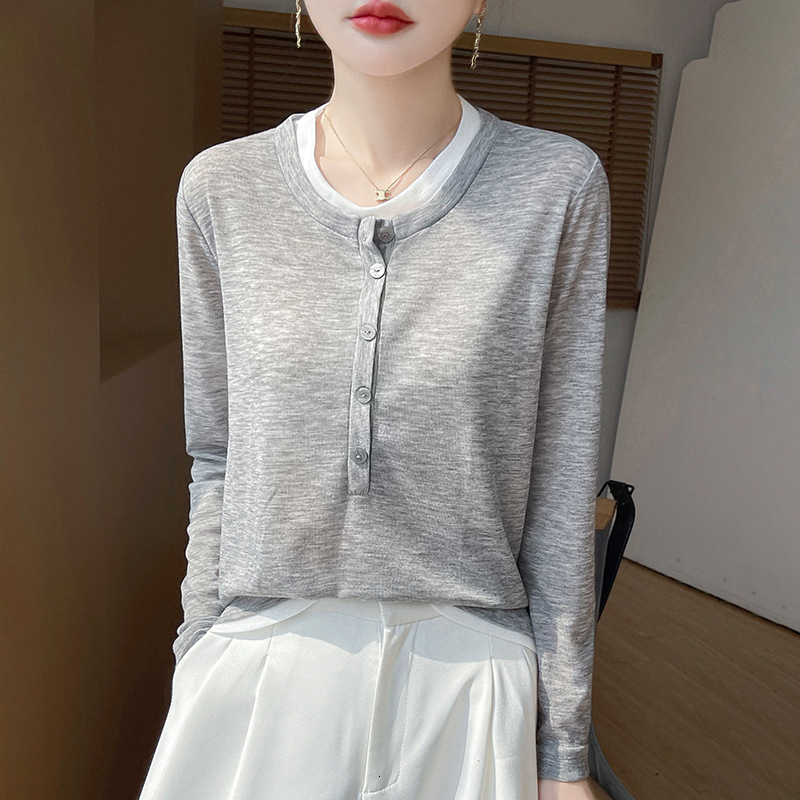 Lightweight Two-piece Designer Designer Shirt Hoodie Round-neck Bse Spring-summer Polo Shirt New Verstile Women's Sweter Suitble For Outerwer Sun