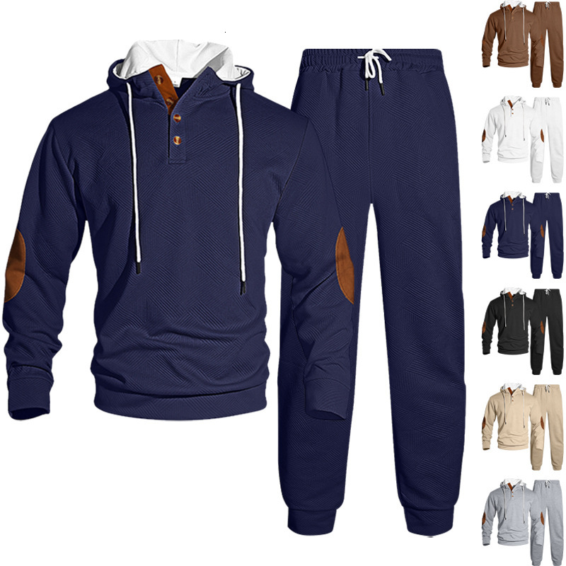 Autumn Designer Hoodie Winter European American Men's Polo Twopiece Swea Jacquard Street Designer T-shirt Fashion Casual Sports Hoodie Set