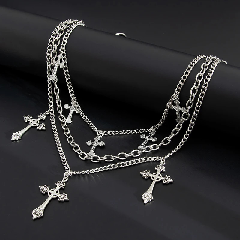 Punk Rock Hip-hop Unisex Cross Pants Chain Unique Gift Men Women Jeans Waist Jewelry Multi-layer Wallet Charm Accessory 260310