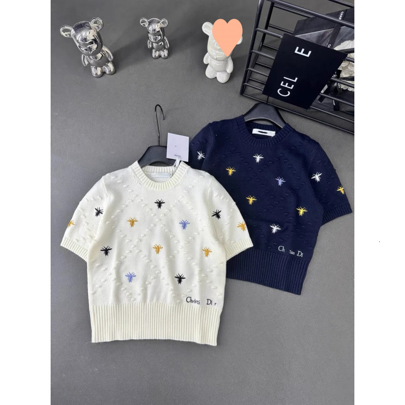 Chnel Style Light Polo Luxury Knitted Short Sleeve Spring Summer New Highend Qulity Design Slim Designer Hoodie Short Round Neck Sweter Designer Shirt